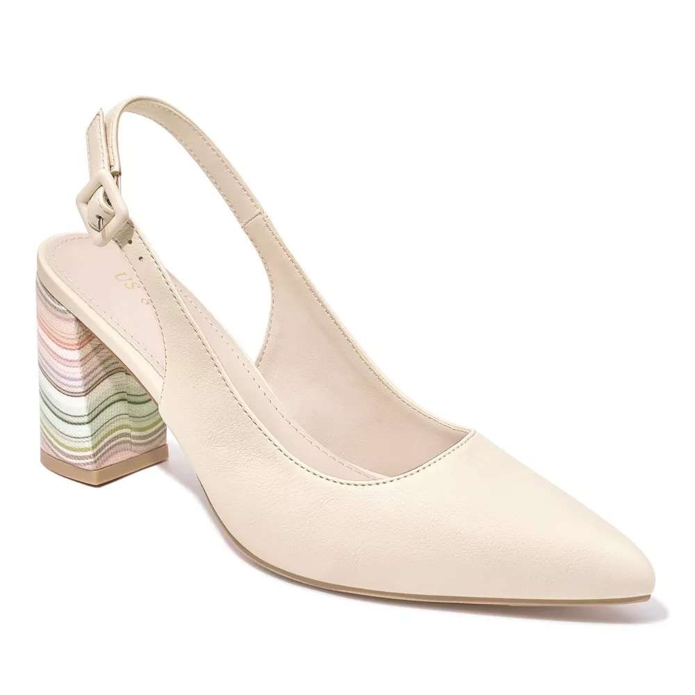 Women's Blissful Step Pointed Toe‎ Heels Beige Size 8.5 New With Tags